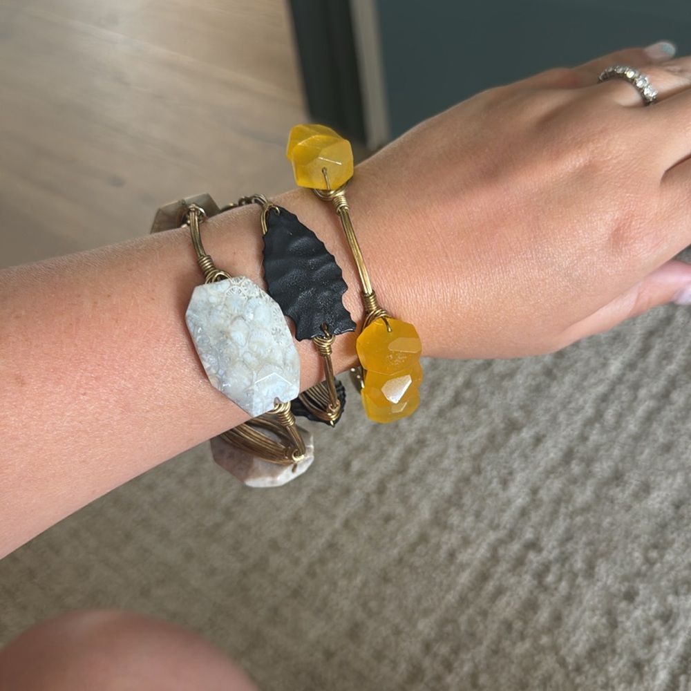 Set of 3 Bourbon & Bowties Bracelets / Bangles